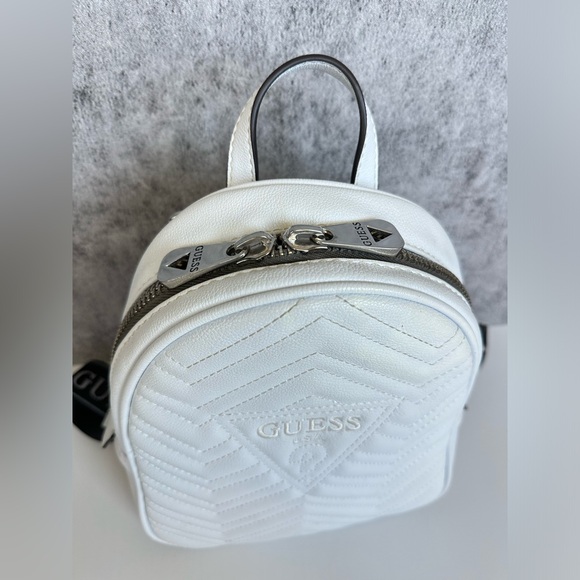 Guess Quilted Mini Backpack with Logo Straps in Black - Picture 4 of 6